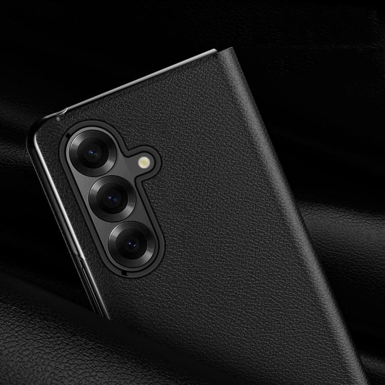 For Galaxy Z Fold7 5G Litchi Texture PU Back Phone Case with Holder
