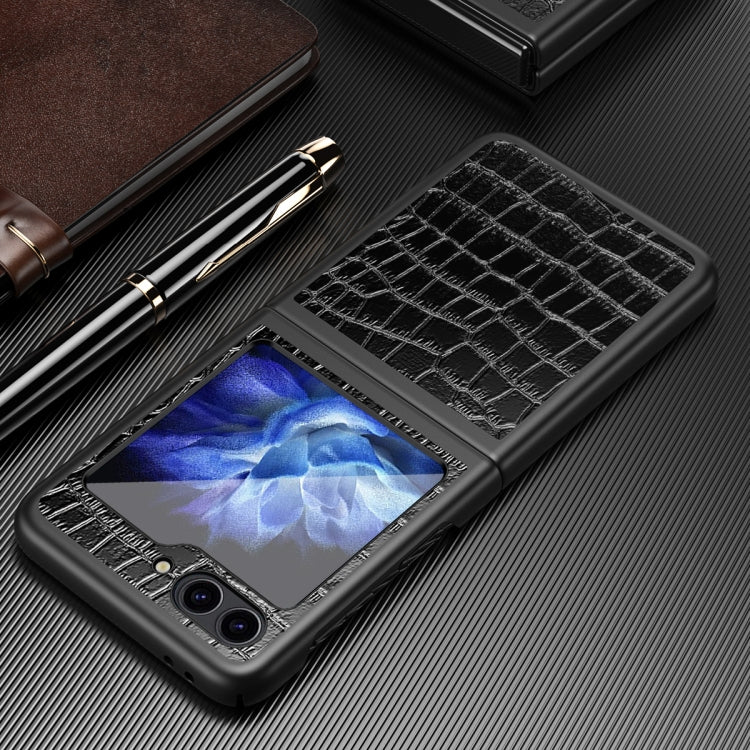For Samsung Galaxy Z Flip6 / Flip7 FE Crocodile Texture All-inclusive Shockproof Phone Case