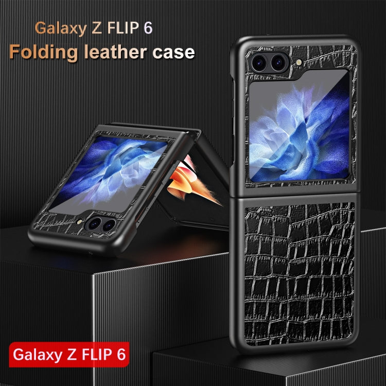 For Samsung Galaxy Z Flip6 / Flip7 FE Crocodile Texture All-inclusive Shockproof Phone Case