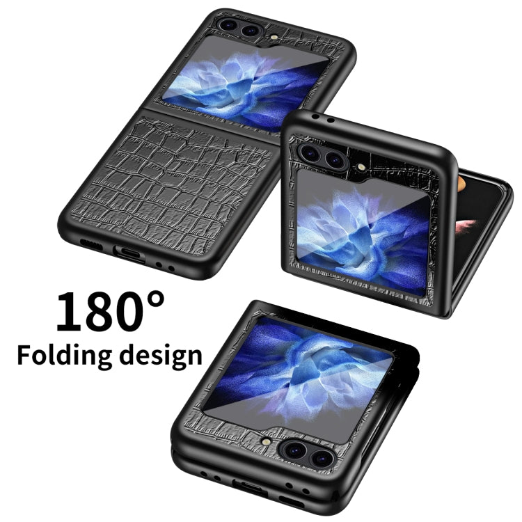 For Samsung Galaxy Z Flip6 / Flip7 FE Crocodile Texture All-inclusive Shockproof Phone Case