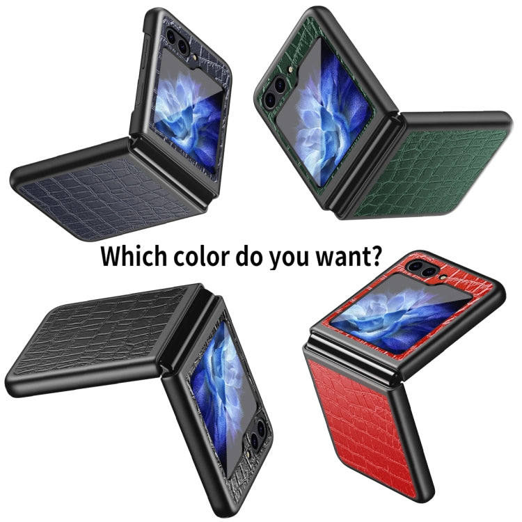 For Samsung Galaxy Z Flip6 / Flip7 FE Crocodile Texture All-inclusive Shockproof Phone Case