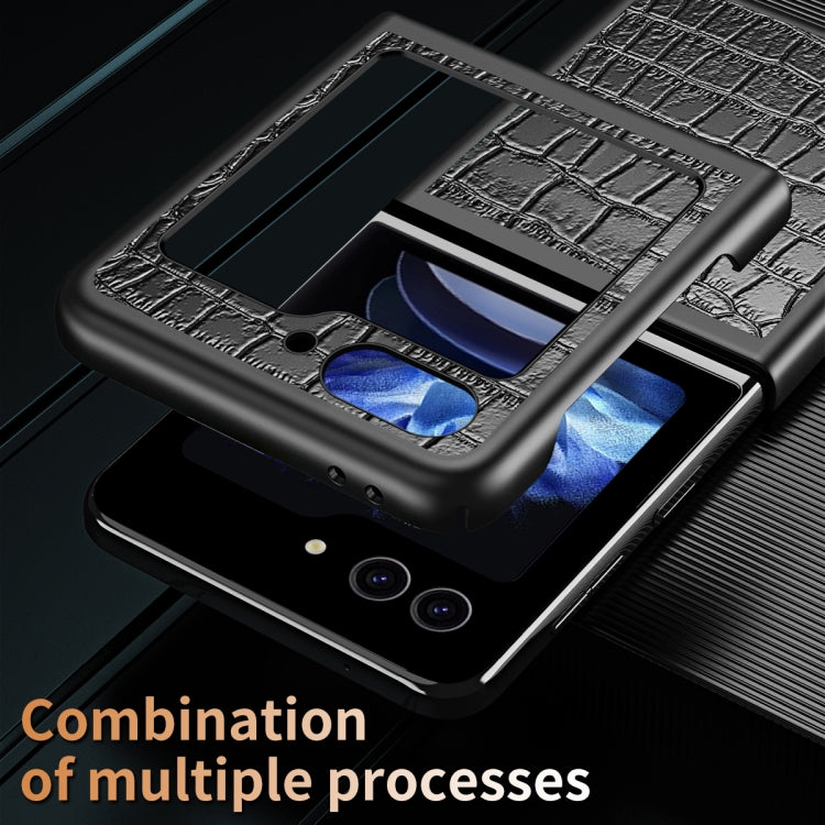For Samsung Galaxy Z Flip6 / Flip7 FE Crocodile Texture All-inclusive Shockproof Phone Case