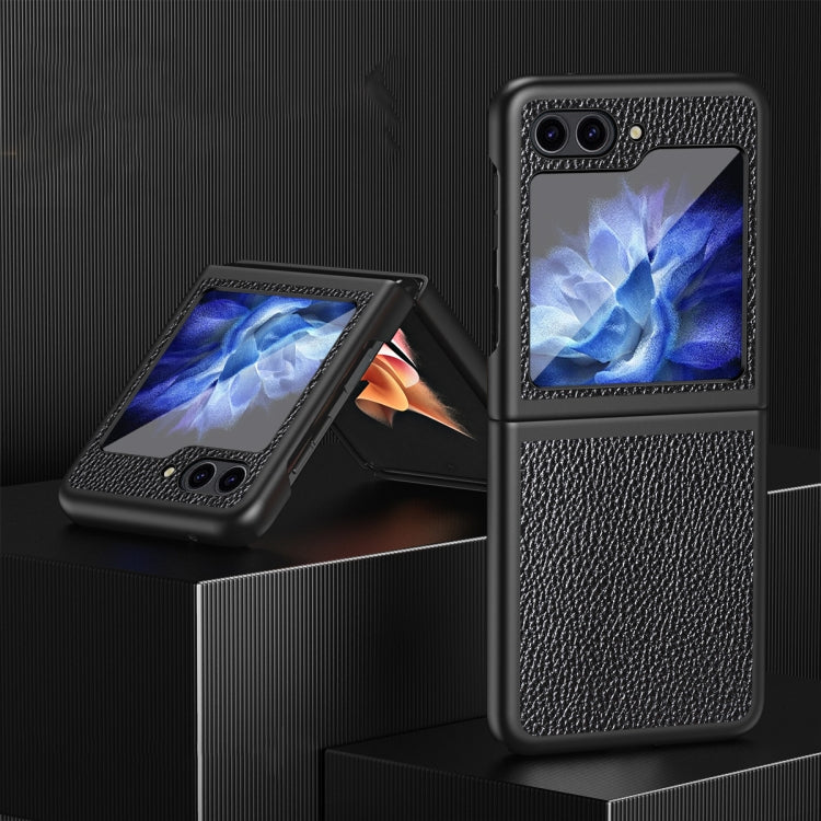 For Samsung Galaxy Z Flip6 / Flip7 FE Litchi Texture All Inclusive Shockproof Phone Case