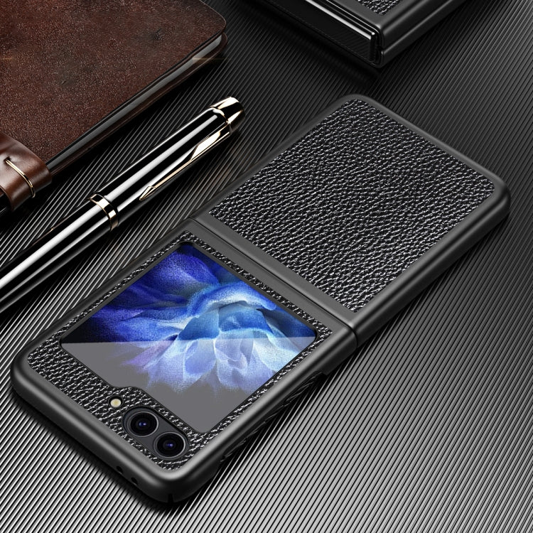 For Samsung Galaxy Z Flip6 / Flip7 FE Litchi Texture All Inclusive Shockproof Phone Case