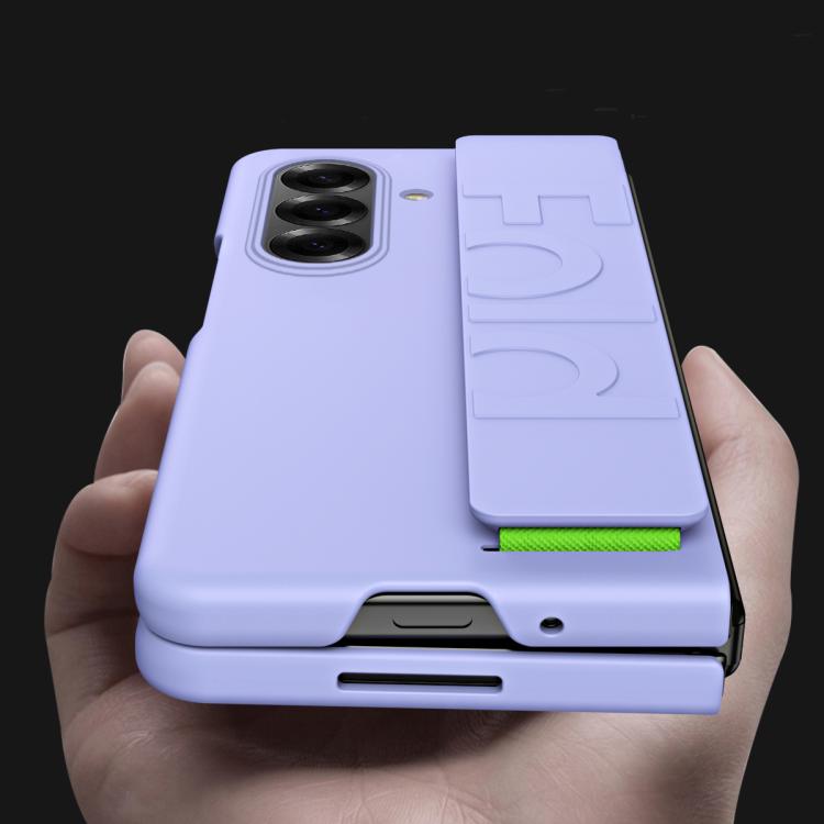 For Galaxy Z Fold7 5G Skin Elastic Wrist Grip Back Cover Phone Case