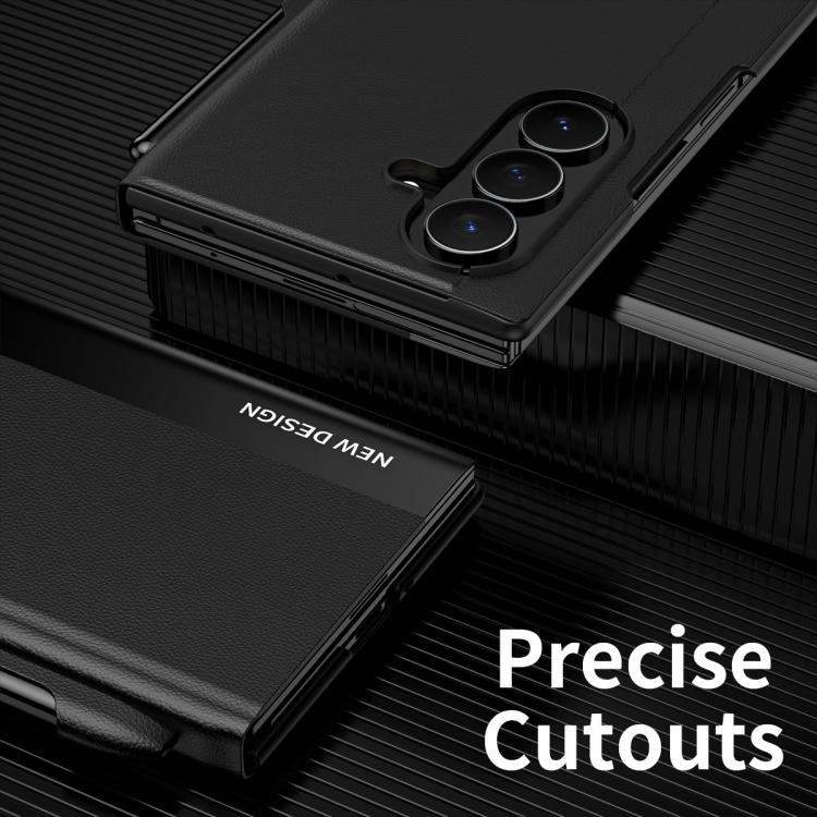 For Galaxy Z TriFold Side Electroplated Adsorption Leather Phone Case with Pen Slot