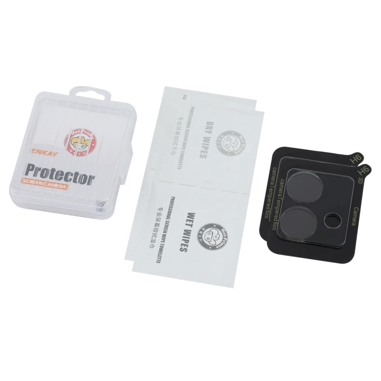For Motorola Moto Edge 40 Neo 2pcs ENKAY Hat-Prince 9H Rear Camera Lens Tempered Glass Film - Transparent