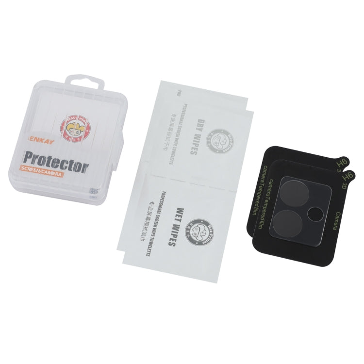 For Motorola Moto G14 2pcs ENKAY Hat-Prince 9H Rear Camera Lens Tempered Glass Film - Transparent
