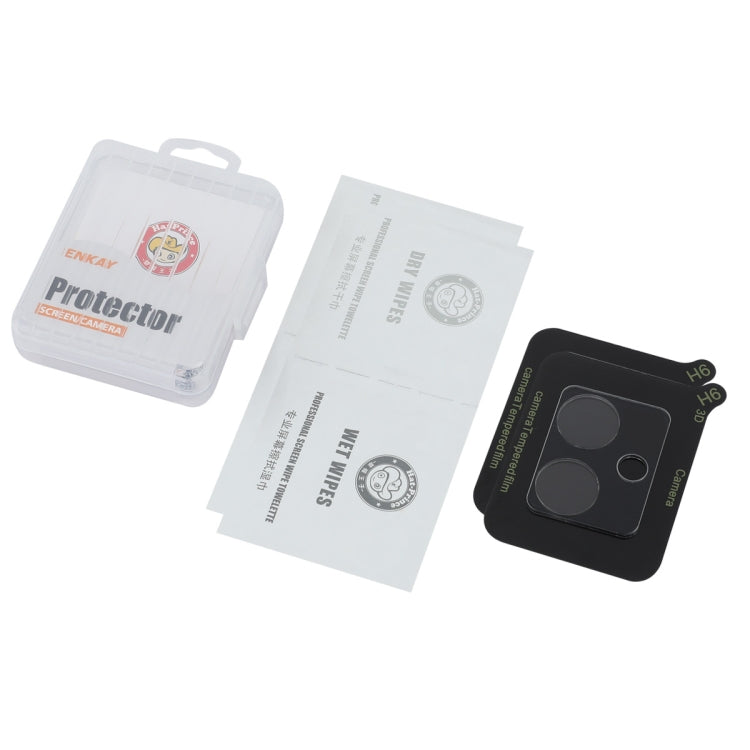For Motorola Moto G54 2pcs ENKAY Hat-Prince 9H Rear Camera Lens Tempered Glass Film - Transparent