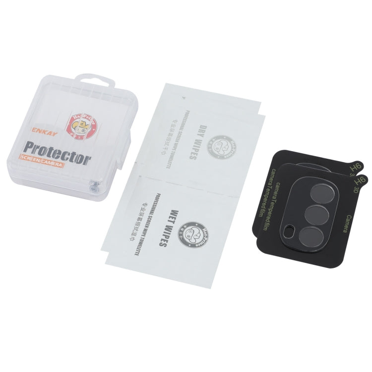 For Motorola Moto G82 2pcs ENKAY Hat-Prince 9H Rear Camera Lens Tempered Glass Film - Transparent