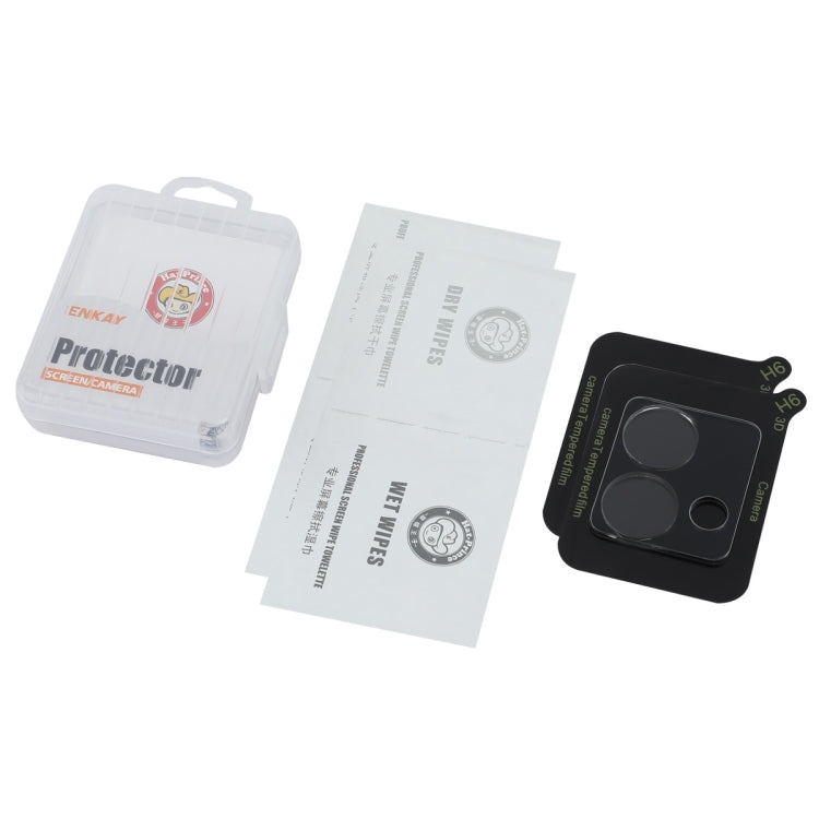 For Motorola Moto G84 2pcs ENKAY Hat-Prince 9H Rear Camera Lens Tempered Glass Film - Transparent