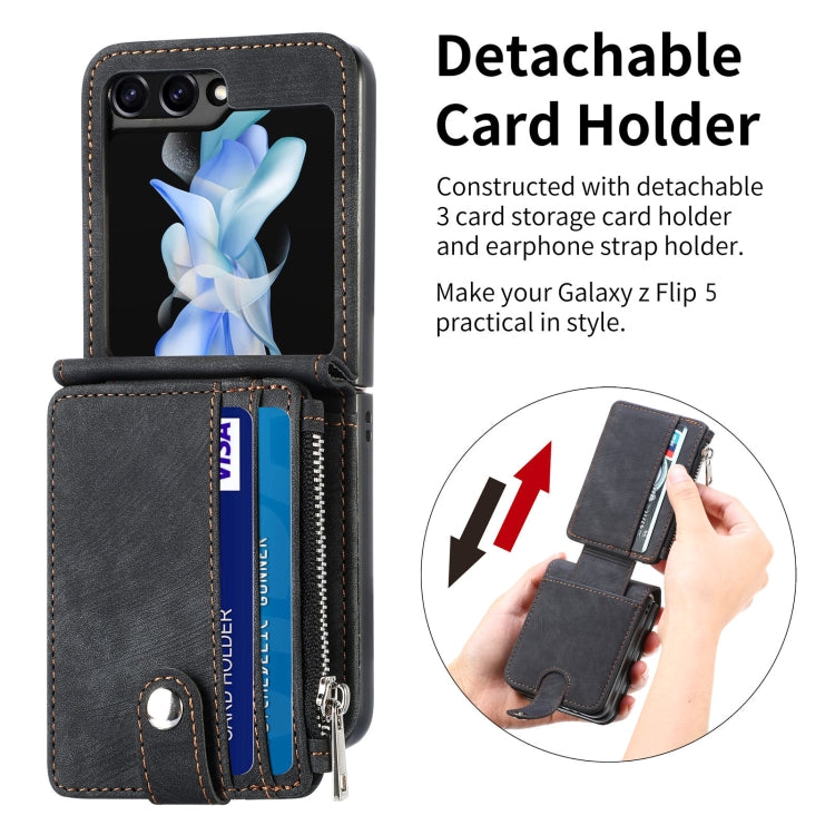 For Samsung Galaxy Z Flip7 FE / Flip6 Skin-feel PU Zipper Wallet Phone Case