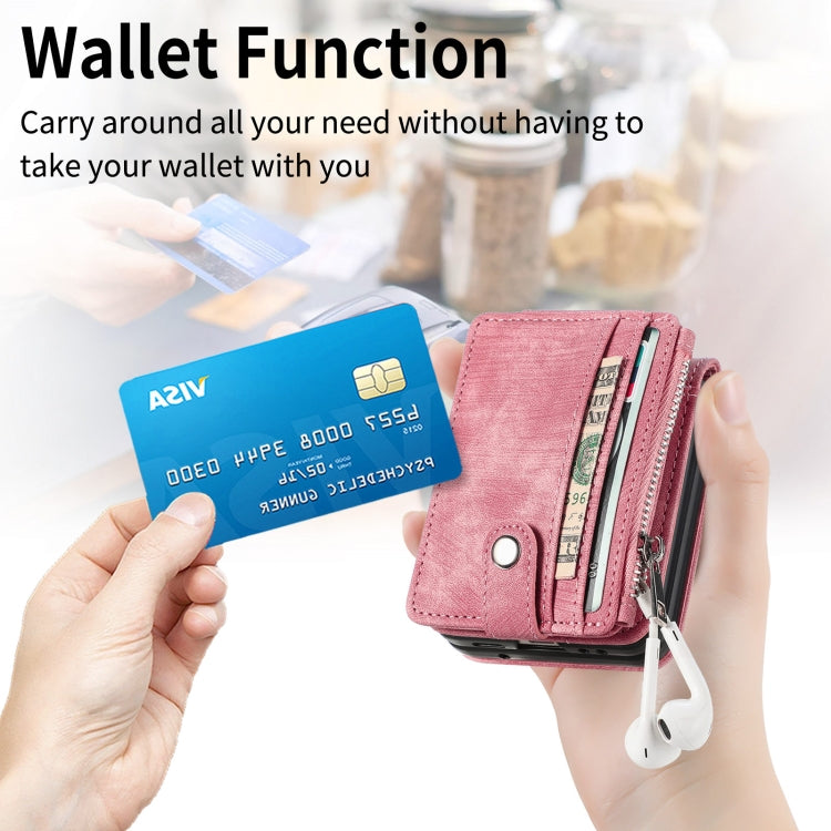 For Samsung Galaxy Z Flip7 FE / Flip6 Skin-feel PU Zipper Wallet Phone Case