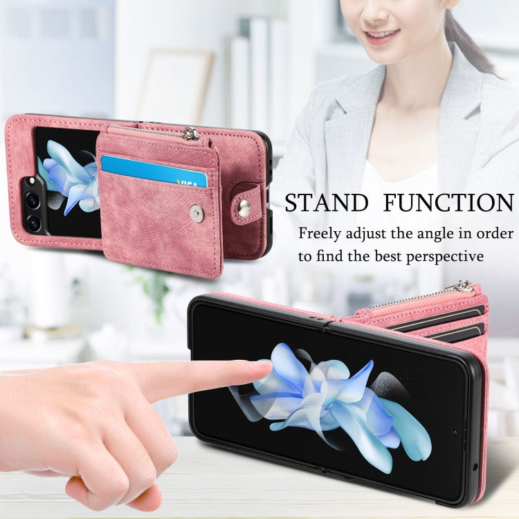For Samsung Galaxy Z Flip7 FE / Flip6 Skin-feel PU Zipper Wallet Phone Case