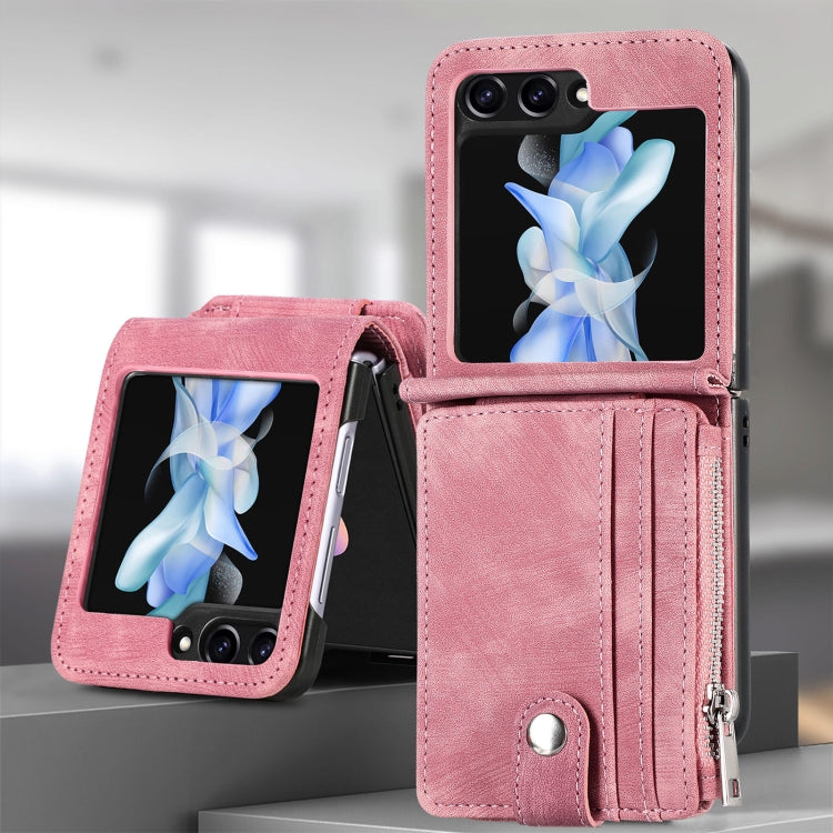 For Samsung Galaxy Z Flip7 FE / Flip6 Skin-feel PU Zipper Wallet Phone Case
