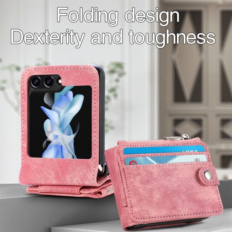 For Samsung Galaxy Z Flip7 FE / Flip6 Skin-feel PU Zipper Wallet Phone Case