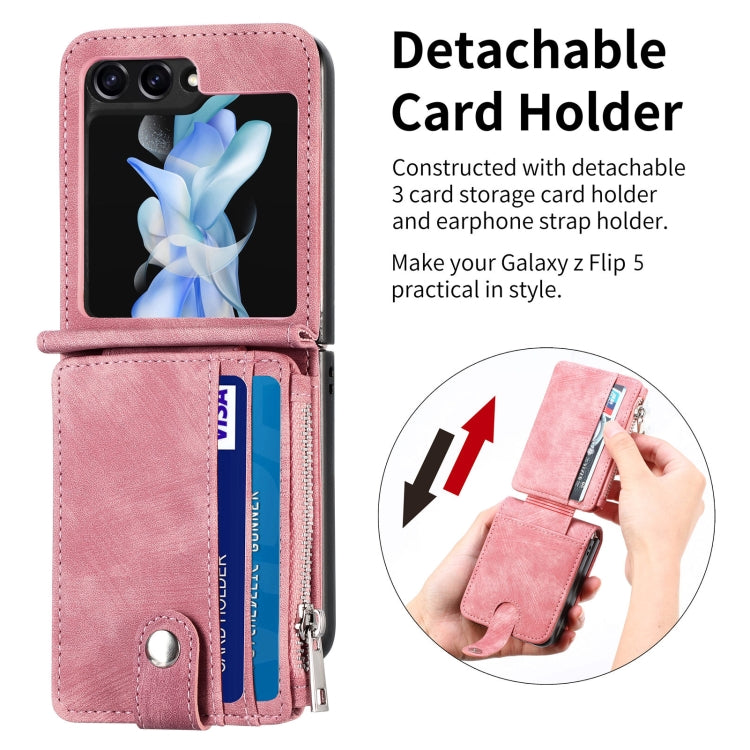 For Samsung Galaxy Z Flip7 FE / Flip6 Skin-feel PU Zipper Wallet Phone Case