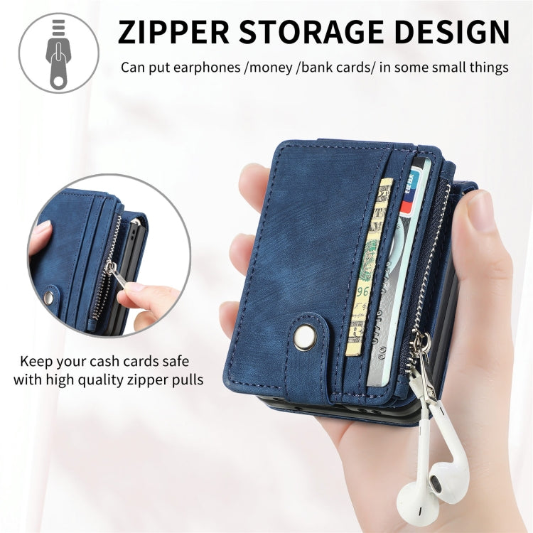 For Samsung Galaxy Z Flip7 FE / Flip6 Skin-feel PU Zipper Wallet Phone Case