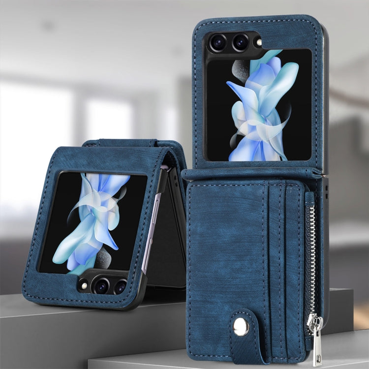 For Samsung Galaxy Z Flip7 FE / Flip6 Skin-feel PU Zipper Wallet Phone Case