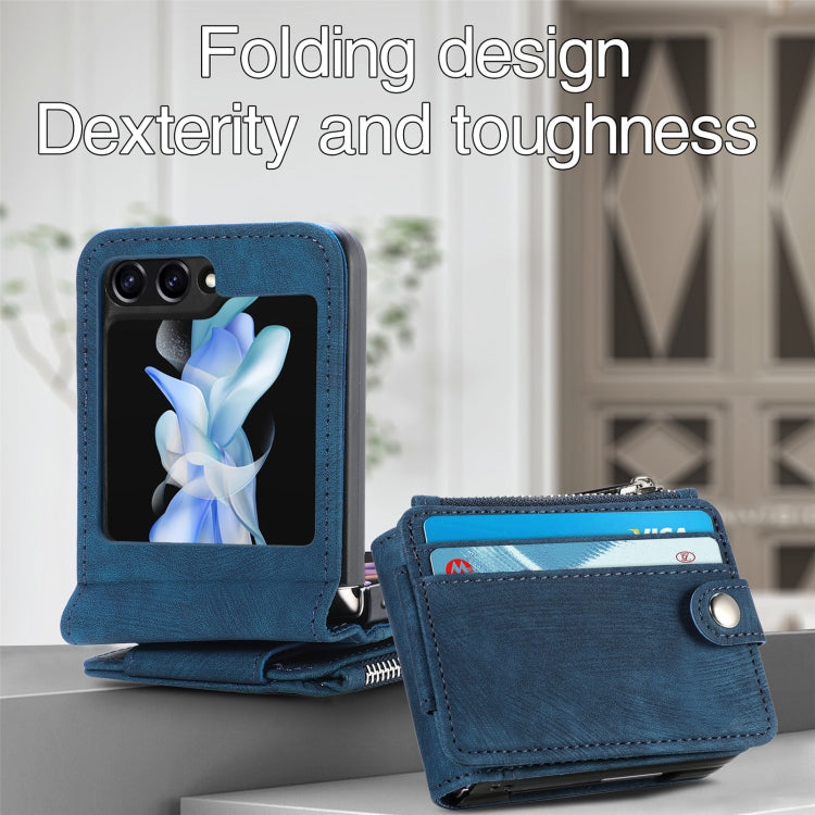 For Samsung Galaxy Z Flip7 FE / Flip6 Skin-feel PU Zipper Wallet Phone Case
