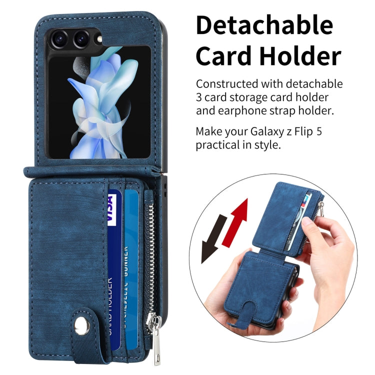 For Samsung Galaxy Z Flip7 FE / Flip6 Skin-feel PU Zipper Wallet Phone Case