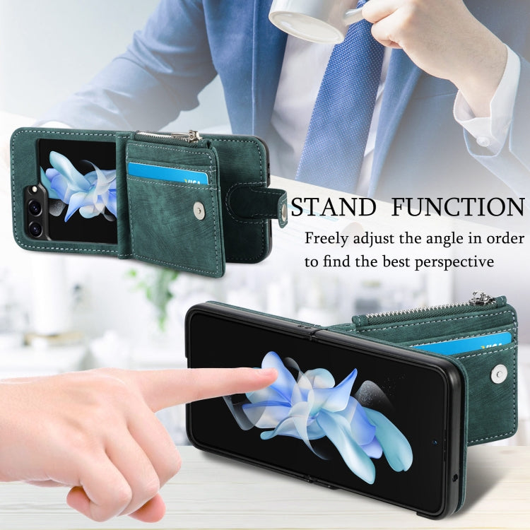 For Samsung Galaxy Z Flip7 FE / Flip6 Skin-feel PU Zipper Wallet Phone Case