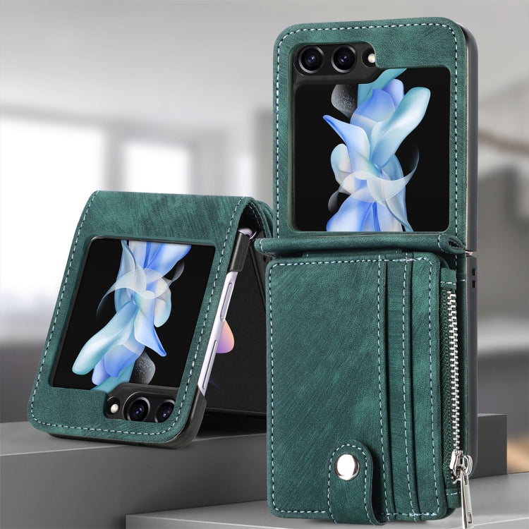 For Samsung Galaxy Z Flip7 FE / Flip6 Skin-feel PU Zipper Wallet Phone Case