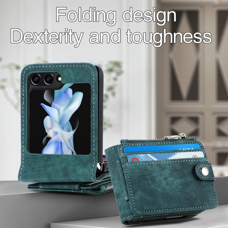 For Samsung Galaxy Z Flip7 FE / Flip6 Skin-feel PU Zipper Wallet Phone Case