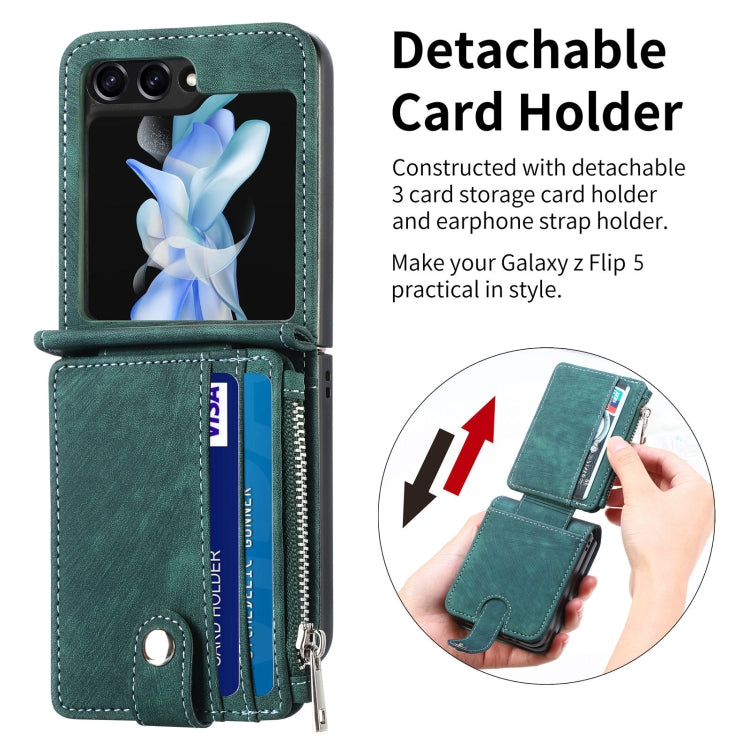 For Samsung Galaxy Z Flip7 FE / Flip6 Skin-feel PU Zipper Wallet Phone Case