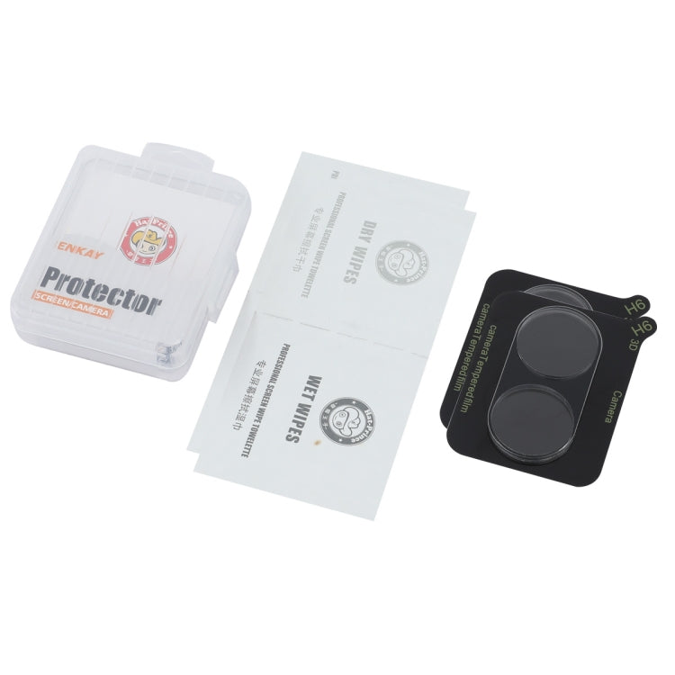 For vivo Y03 Global 2pcs ENKAY Hat-Prince 9H Rear Camera Lens Tempered Glass Film - Transparent