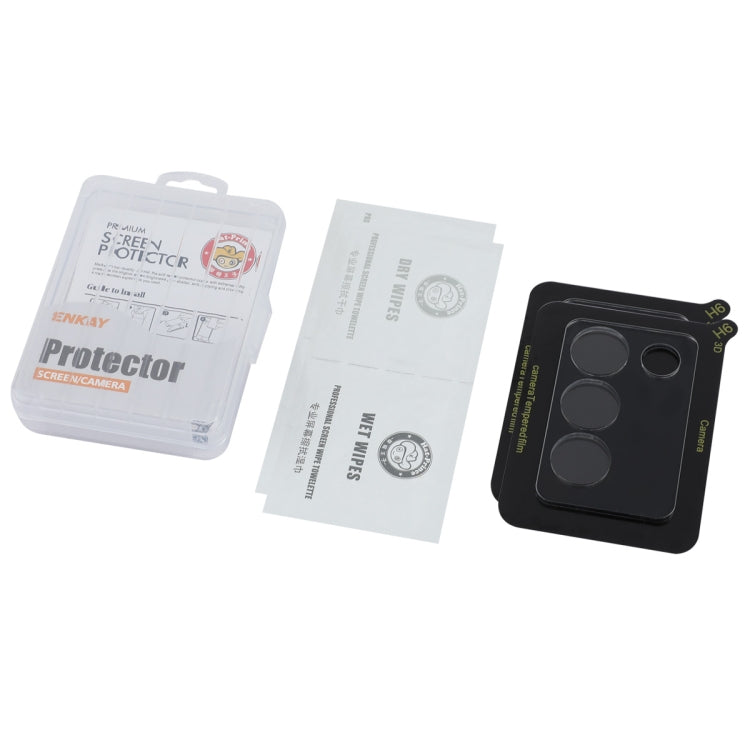 For vivo Y100 IDN / Y200e 5G / V30 Lite 5G 2pcs ENKAY Hat-Prince 9H Rear Camera Lens Tempered Glass Film - Transparent