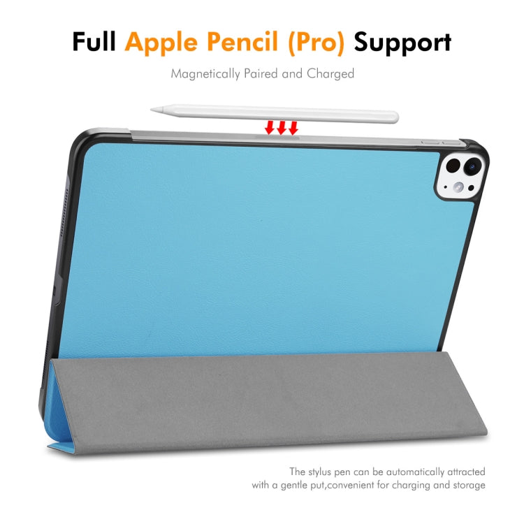 For iPad Pro 13 2025 / 2024 ENKAY Tri-fold Custer Texture Platic Leather Smart Tablet Case