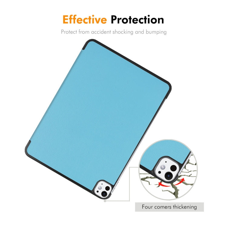 For iPad Pro 13 2025 / 2024 ENKAY Tri-fold Custer Texture Platic Leather Smart Tablet Case