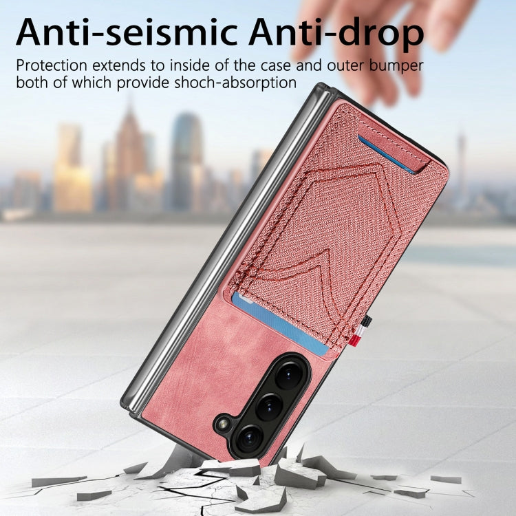 For Samsung Galaxy Z Fold6 5G Denim Texture Leather Skin Phone Case with Card Slot