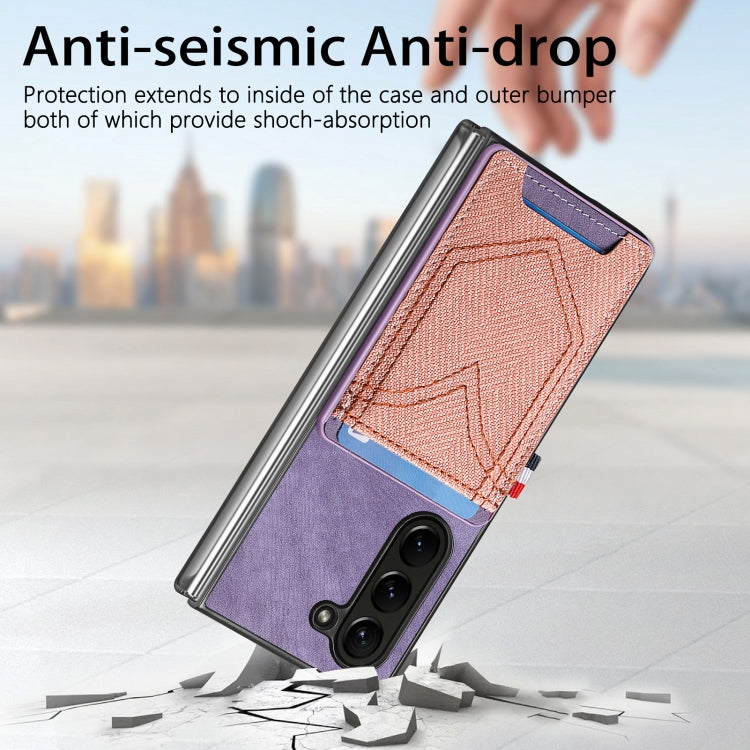 For Samsung Galaxy Z Fold6 5G Denim Texture Leather Skin Phone Case with Card Slot