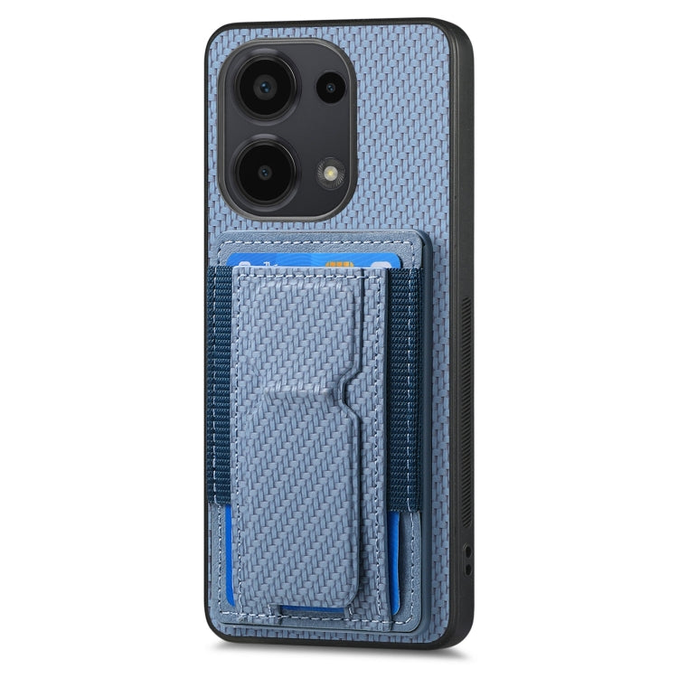 For Xiaomi Redmi Note 13 Pro 5G Carbon Fiber Fold Stand Elastic Card Bag Phone Case