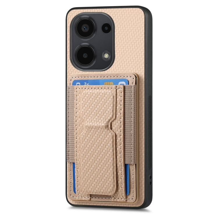 For Xiaomi Redmi Note 11S Carbon Fiber Fold Stand Elastic Card Bag Phone Case