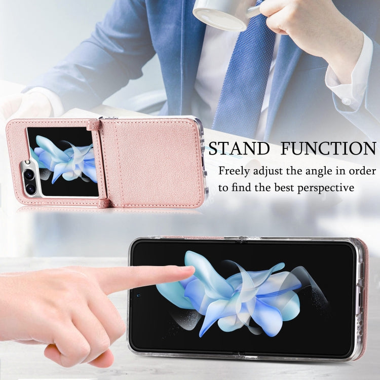 For Samsung Galaxy Z Flip6 / Flip7 FE Litchi Texture PU Card Fold Back Phone Case