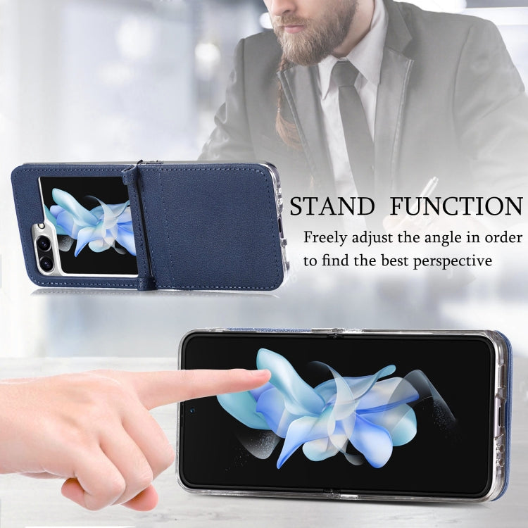 For Samsung Galaxy Z Flip6 / Flip7 FE Litchi Texture PU Card Fold Back Phone Case