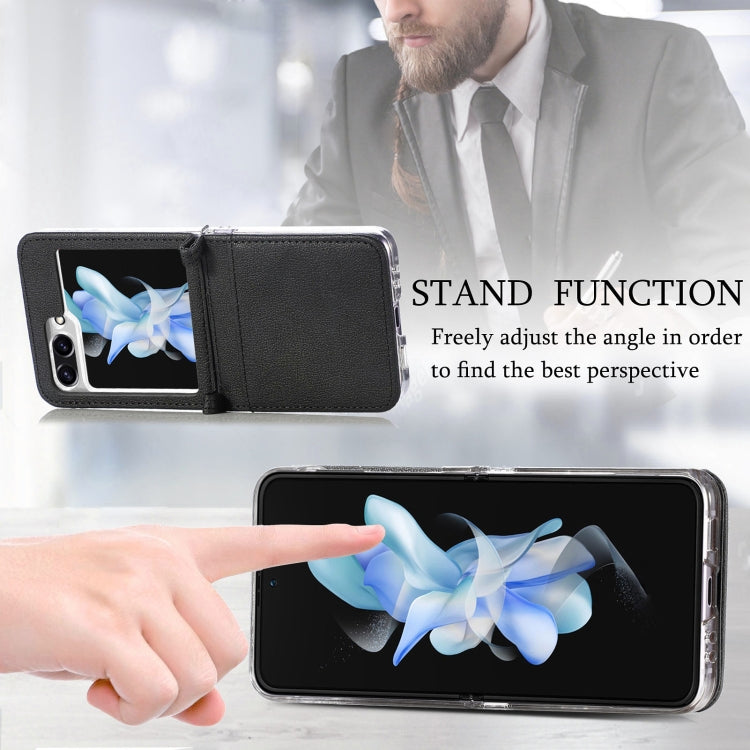 For Samsung Galaxy Z Flip6 / Flip7 FE Litchi Texture PU Card Fold Back Phone Case