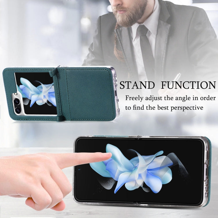 For Samsung Galaxy Z Flip6 / Flip7 FE Litchi Texture PU Card Fold Back Phone Case