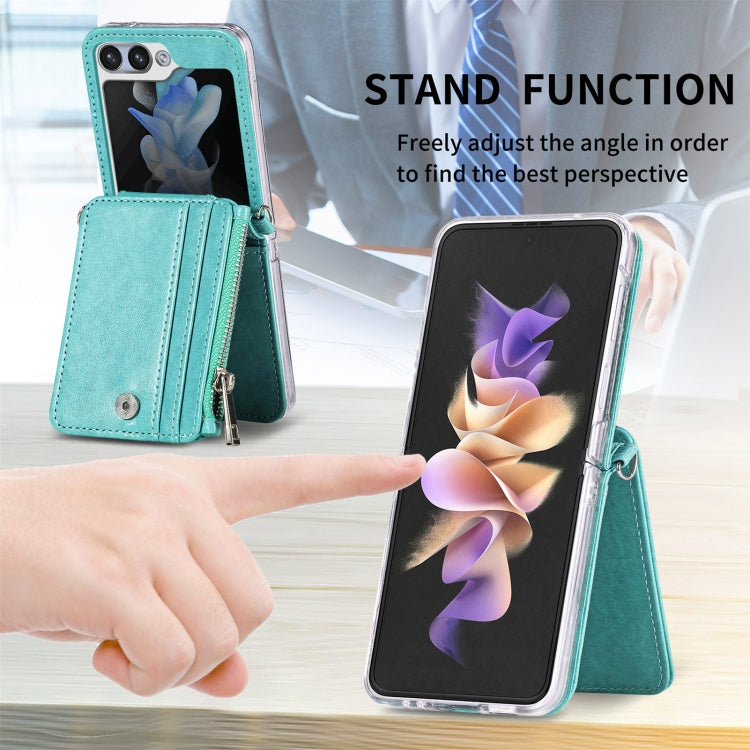For Samsung Galaxy Z Flip7 FE / Flip6 Crossbody 2-in-1 Wallet Leather Phone Case