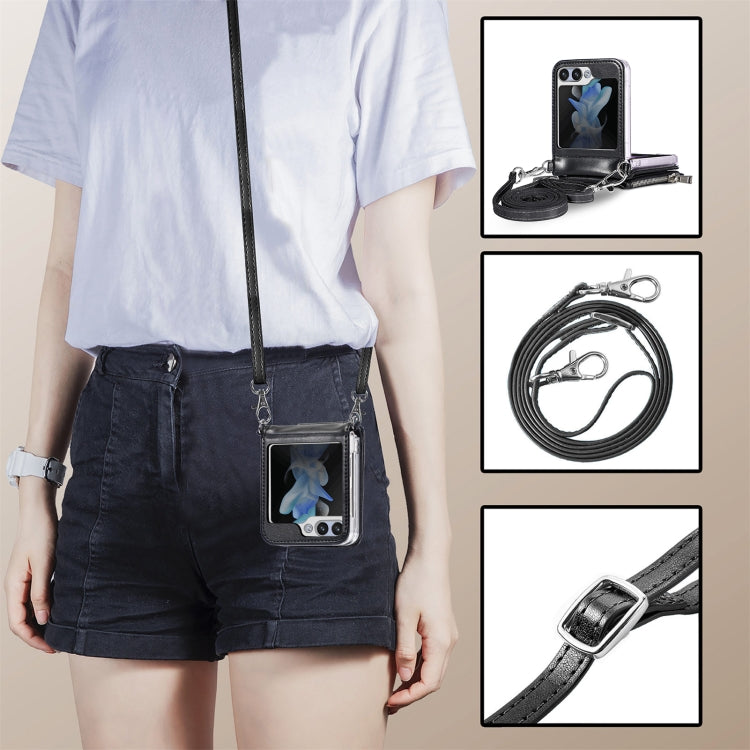 For Samsung Galaxy Z Flip7 FE / Flip6 Crossbody 2-in-1 Wallet Leather Phone Case
