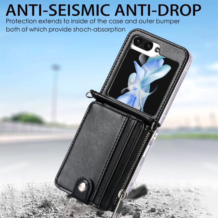 For Samsung Galaxy Z Flip7 FE / Flip6 Crossbody 2-in-1 Wallet Leather Phone Case
