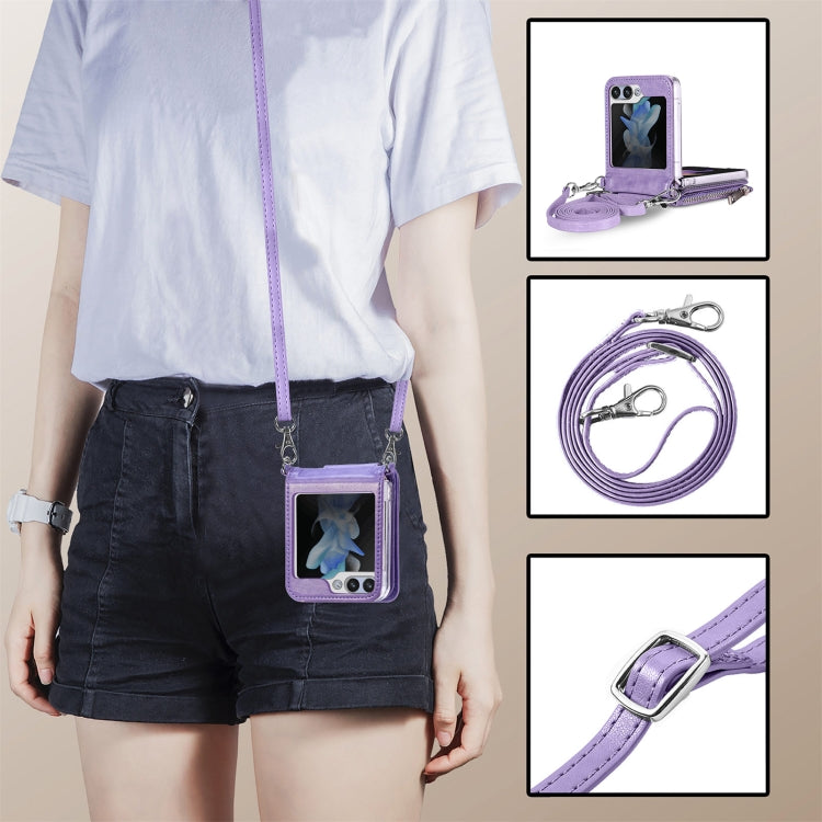 For Samsung Galaxy Z Flip7 FE / Flip6 Crossbody 2-in-1 Wallet Leather Phone Case