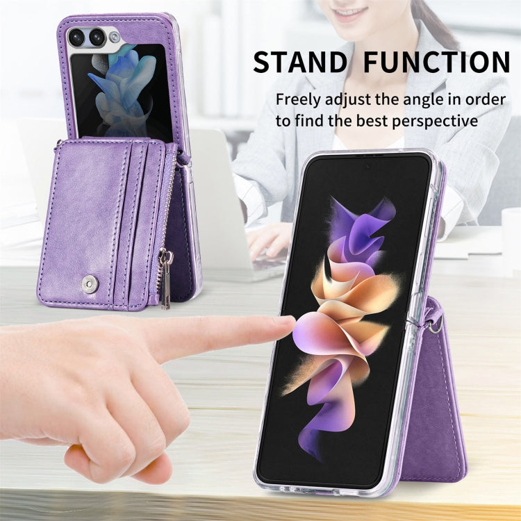 For Samsung Galaxy Z Flip7 FE / Flip6 Crossbody 2-in-1 Wallet Leather Phone Case