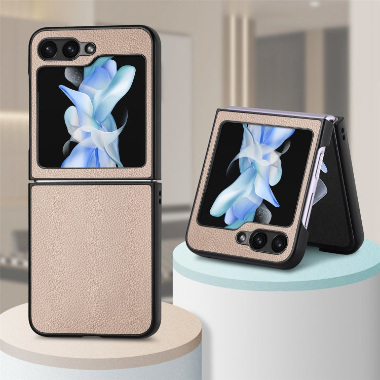 For Samsung Galaxy Z Flip6 / Flip7 FE Litchi Texture Folding Shockproof Phone Case