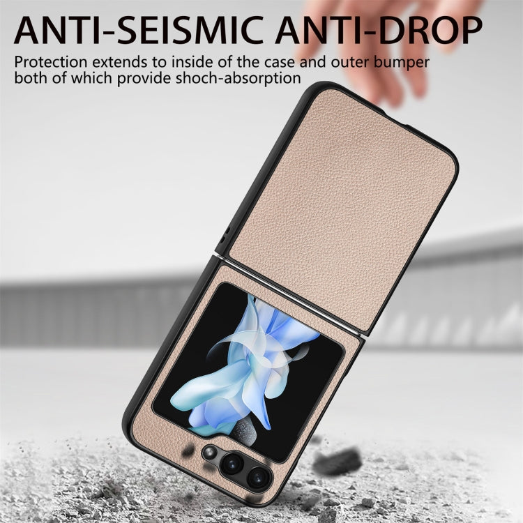 For Samsung Galaxy Z Flip6 / Flip7 FE Litchi Texture Folding Shockproof Phone Case
