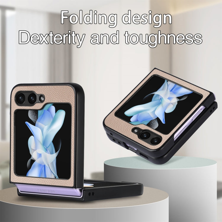 For Samsung Galaxy Z Flip6 / Flip7 FE Litchi Texture Folding Shockproof Phone Case