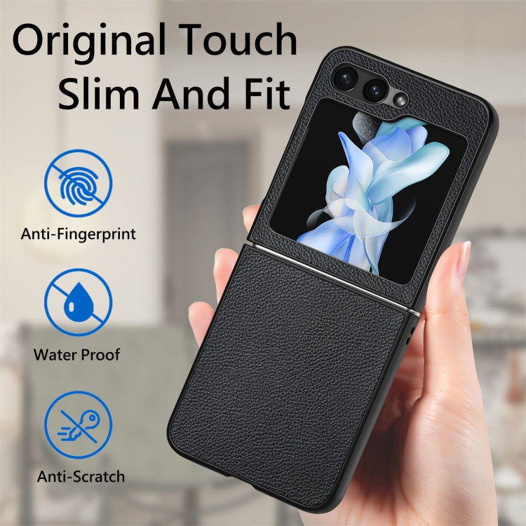 For Samsung Galaxy Z Flip6 / Flip7 FE Litchi Texture Folding Shockproof Phone Case